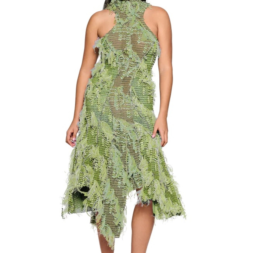 CouCoo Khao Dress - Moss Green & Blue Blood